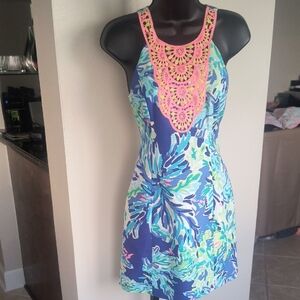 Lilly Pulitzer Pearl Blue Wade Floral Mini Shift Dress